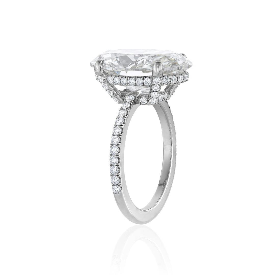8.03 CT Oval Shape Diamond Platinum Engagement Ring 2