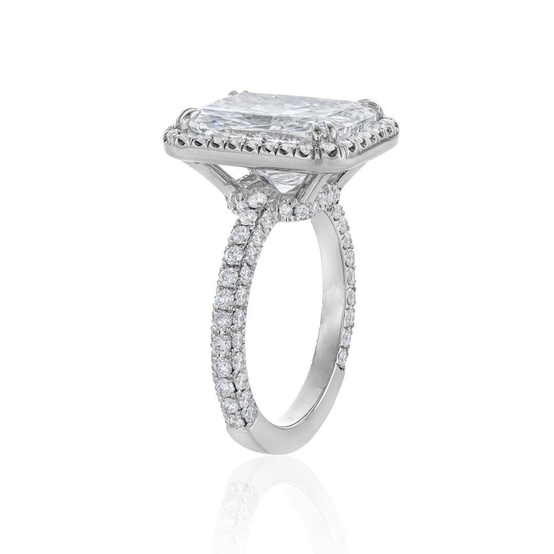 7.03 CT Cushion Diamond Halo Engagement Ring 2