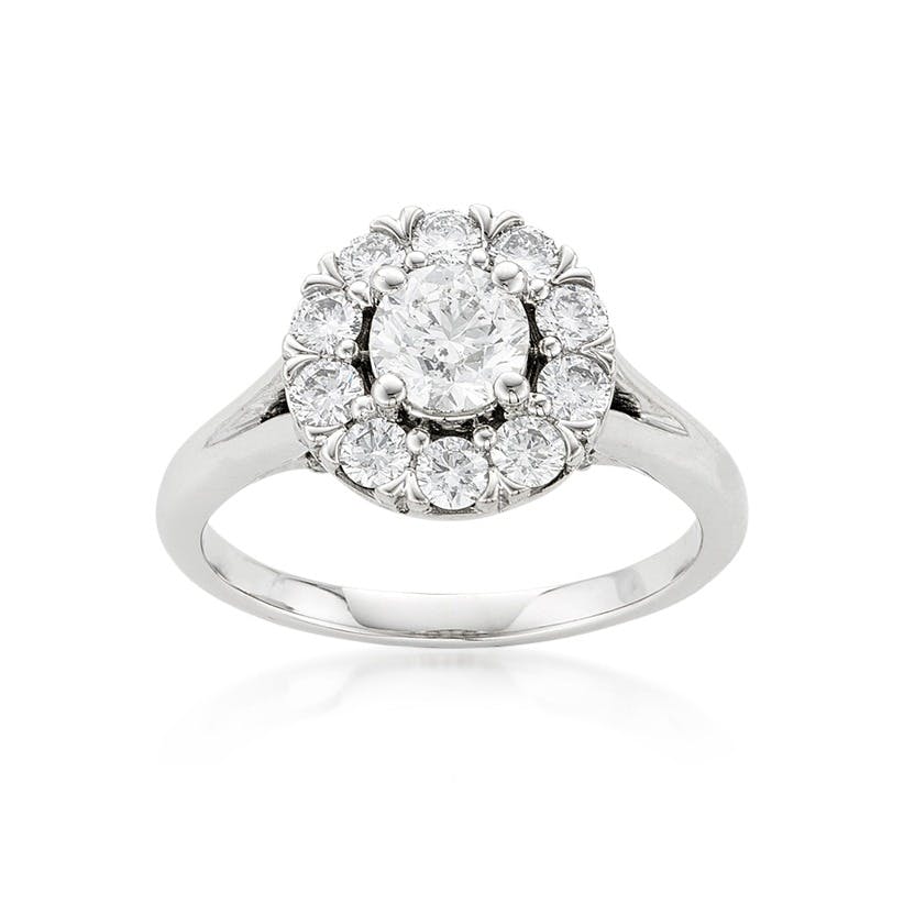 .70 CTW Round Diamond Halo Engagement Ring