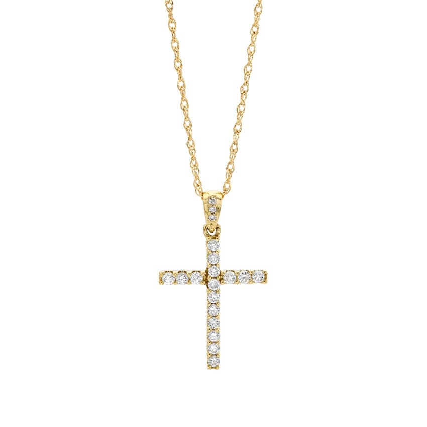 .25 CTW Diamond Cross Pendant Necklace
