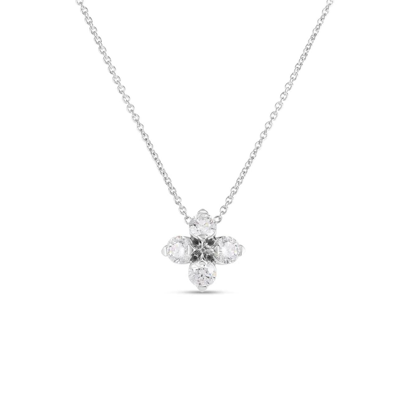  Roberto Coin 0.55 CTW Love in Verona Diamond Flower Necklace 0