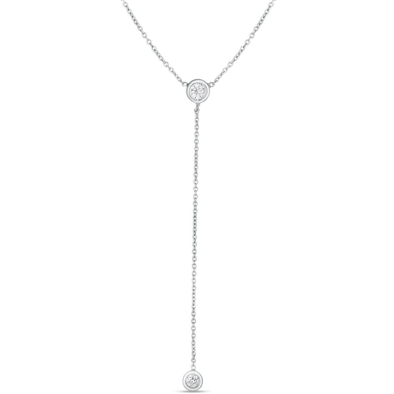  Roberto Coin Diamonds by the Inch Two-Diamond Dangle Necklace 0
