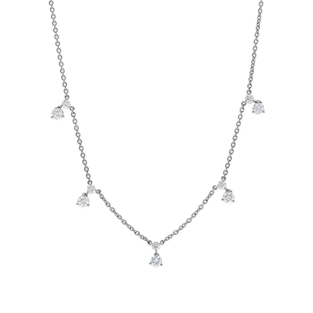 Roberto Coin Diamonds by the Inch White Gold Dangle Station Necklace