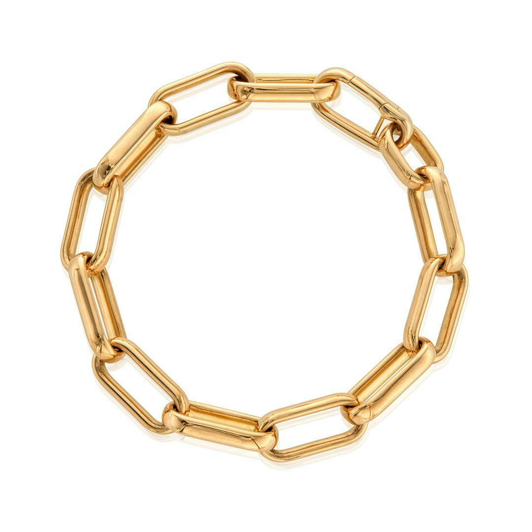 Roberto Coin Mens Oval Link Yellow Gold Bracelet