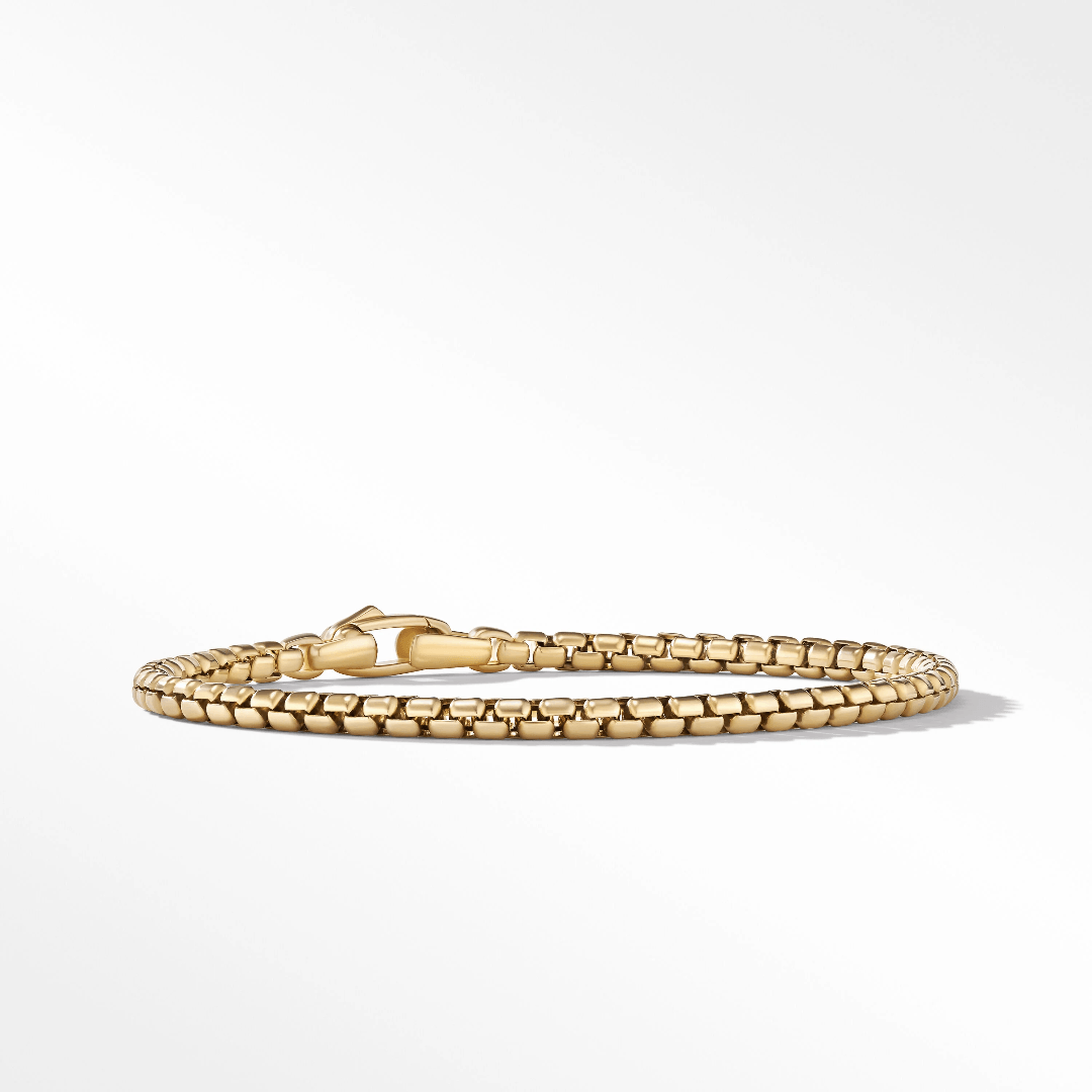 David Yurman Men's 3.4mm Box Chain Bracelet in 18k Yellow Gold
