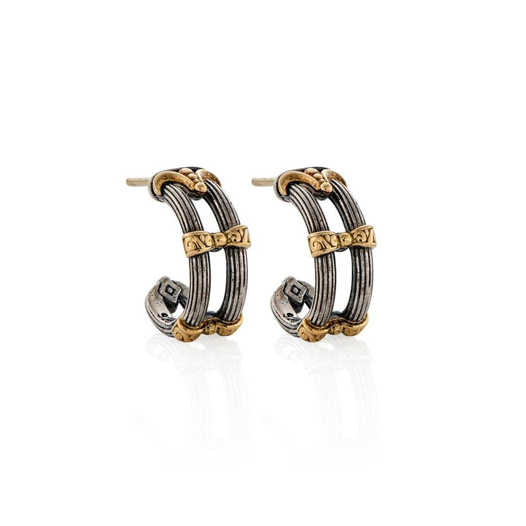 Konstantino Delos 2 Collection Ribbed Hoop Earrings 0