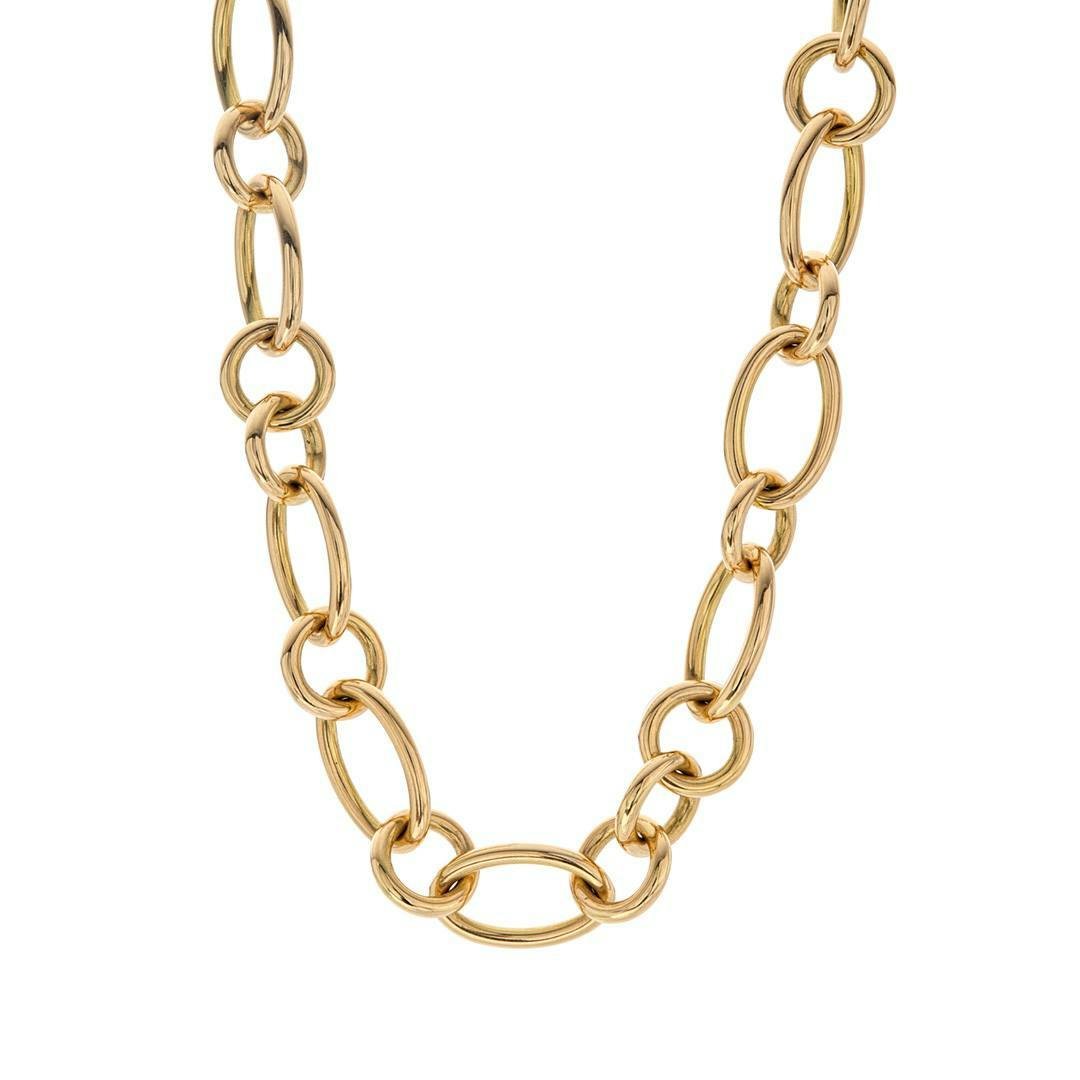 Roberto Coin Designer Gold 18" Oval and Round Link Necklace 0