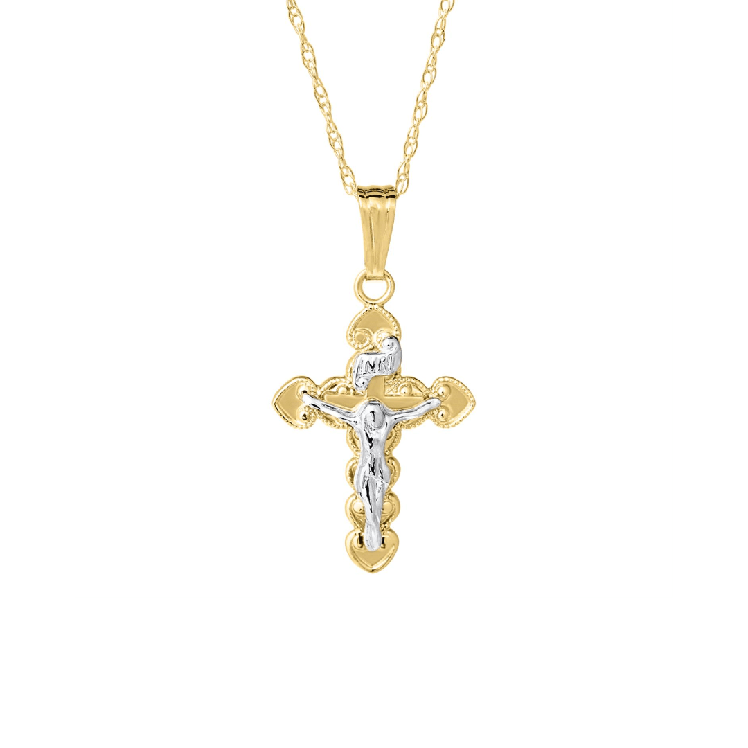 Child's 14k Yellow Gold Crucifix Necklace