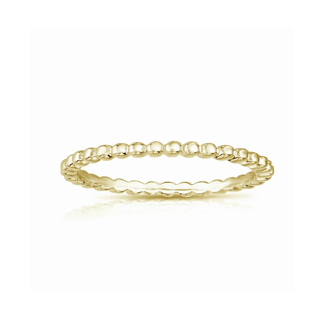 Yellow Gold 1mm Beaded Eternity Band