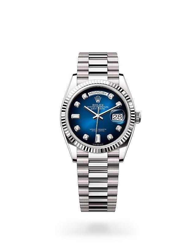 Rolex Day-Date 36, m128239-0023. Available at Lee Michaels Fine Jewelry