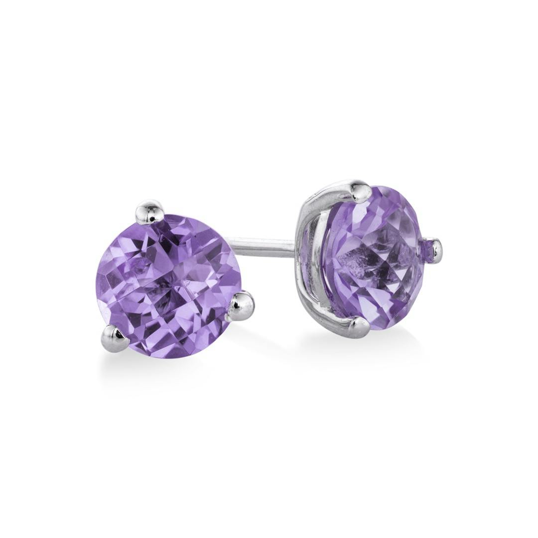 Sterling Silver Gemstone Stud Earring | Front View