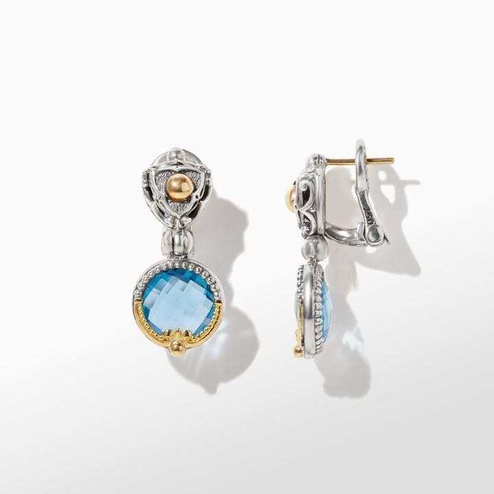 Konstantino Anthos Collection Blue Spinel Circle Drop Earrings 3