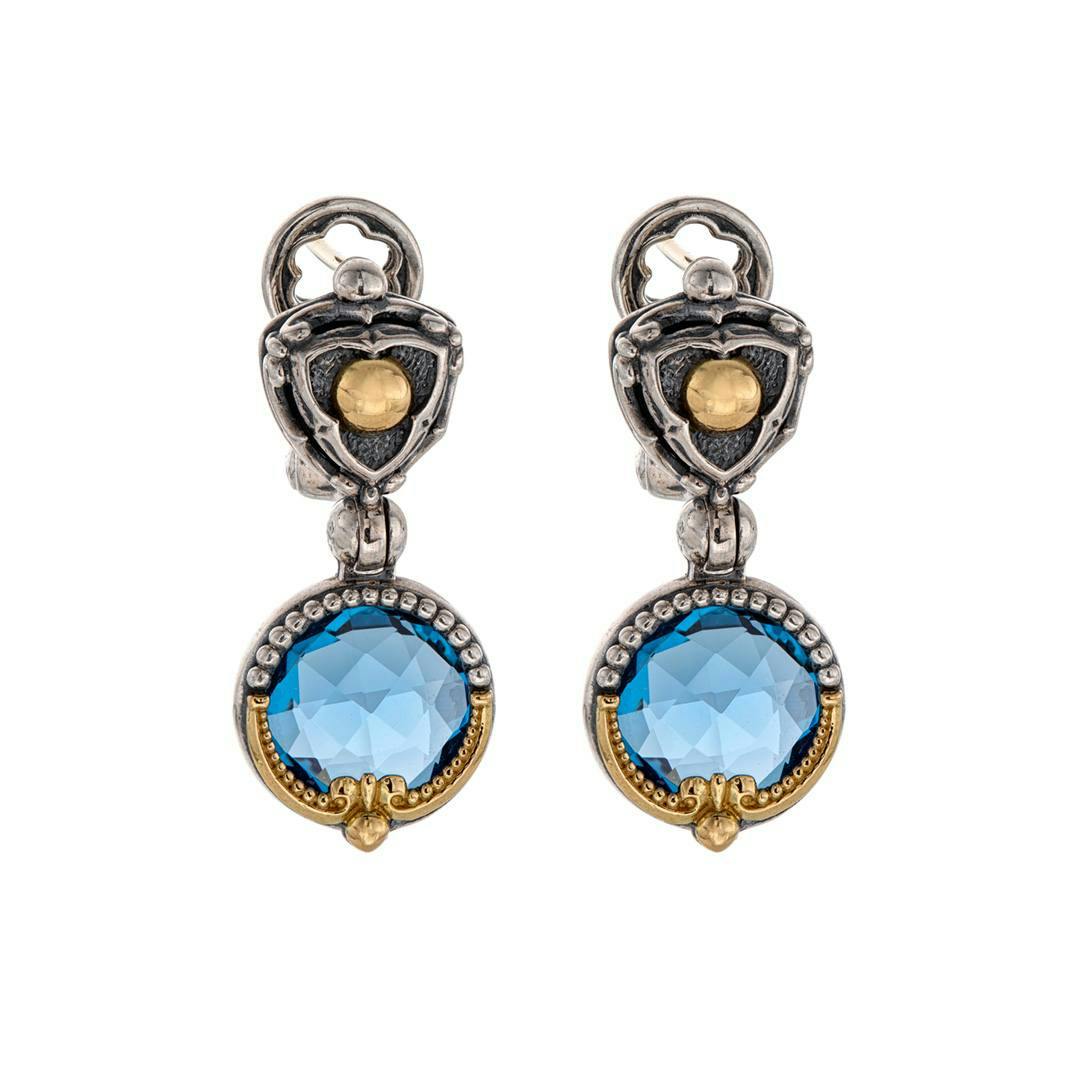 Konstantino Anthos Collection Blue Spinel Circle Drop Earrings 0