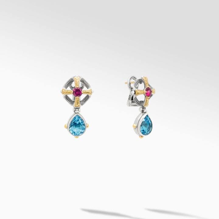 Konstantino Delos 2 Collection Swiss Blue Topaz Drop Earrings 2