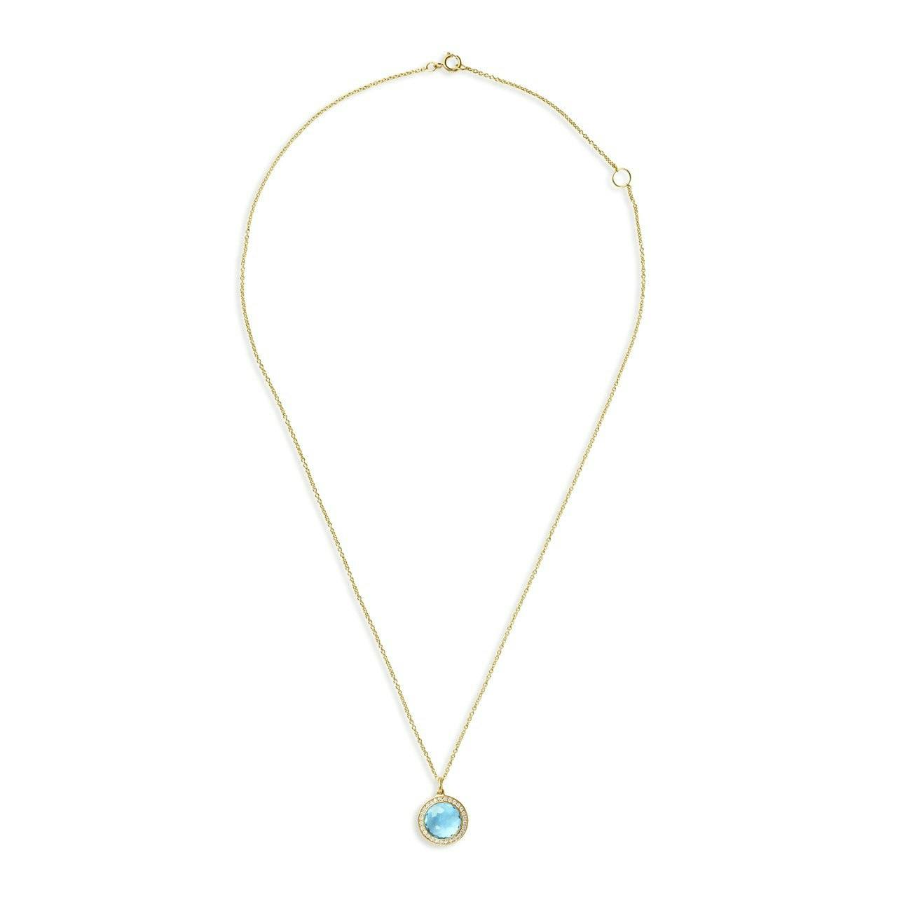 Ippolita Lollipop Mini Swiss Blue Topaz Pendant Necklace with Diamonds 1
