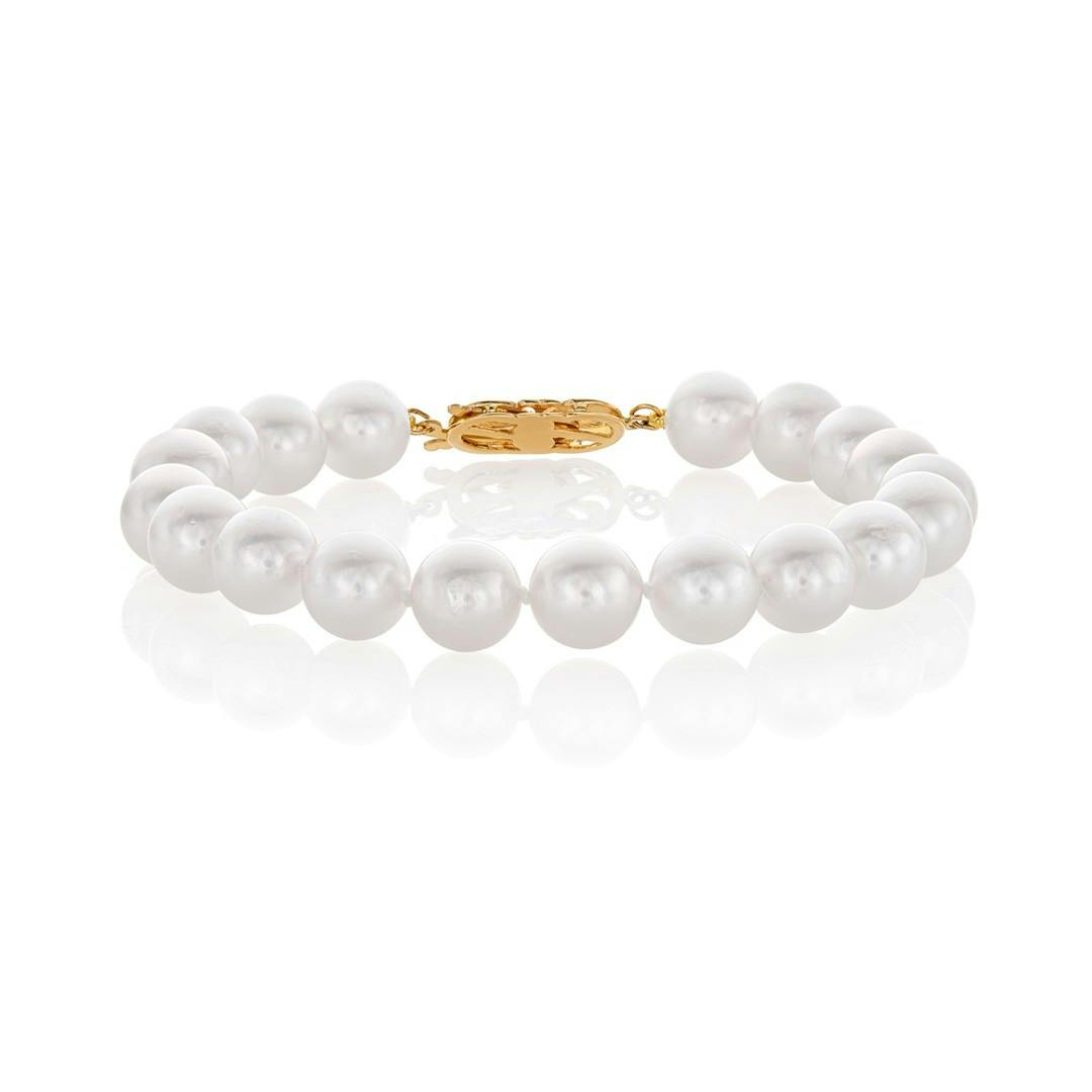 8.5-8mm Akoya Cultured Pearl Bracelet with Yellow Gold Clasp 1