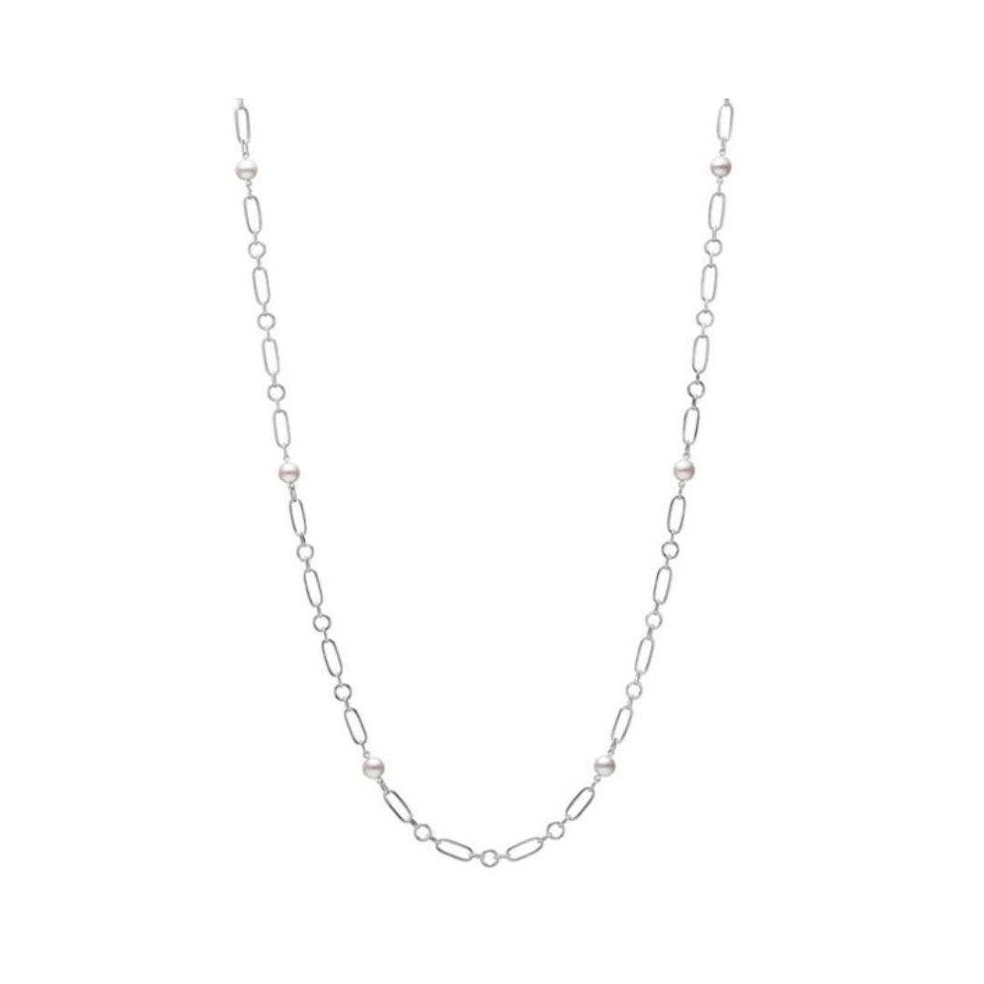 Mikimoto M Code 6.5mm "A+" Akoya Cultured Pearl Link Station Necklace
