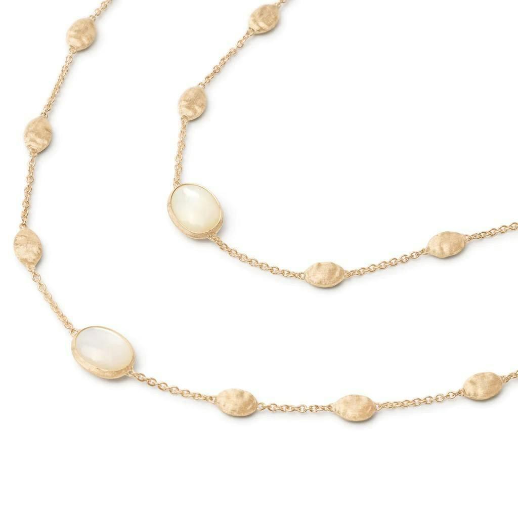 Marco Bicego Siviglia Collection 18K Yellow Gold and Mother of Pearl Long Necklace 1