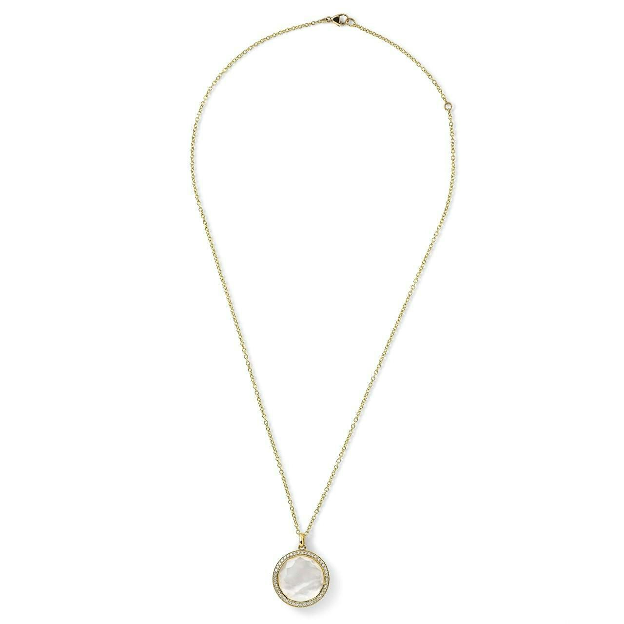Ippolita Lollipop Medium Mother of Pearl Doublet Pendant Necklace with Diamonds 1