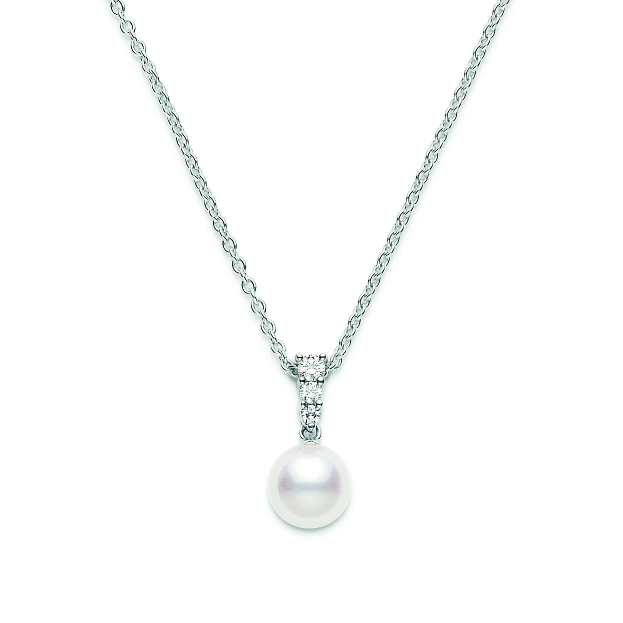 Mikimoto Morning Dew 8mm Akoya Cultured Pearl Necklace with Diamonds