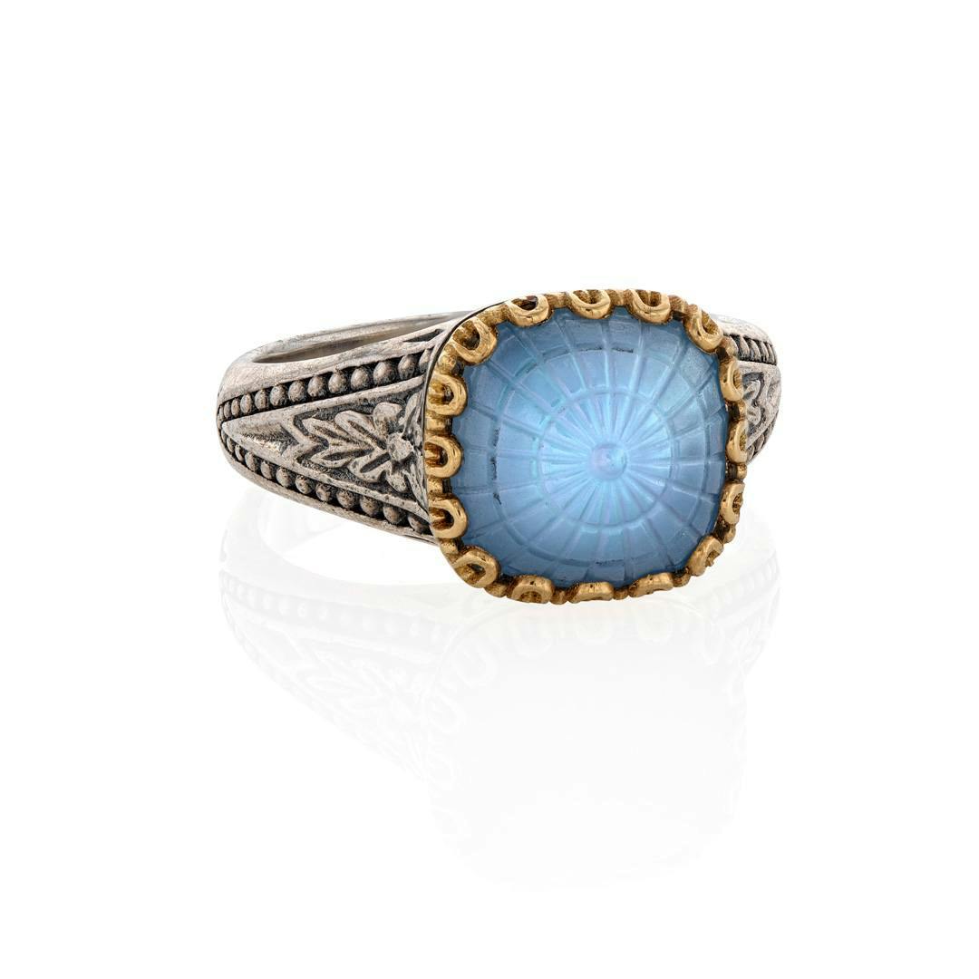 Konstantino Dome Collection Blue Spinel Doublet Ring 0
