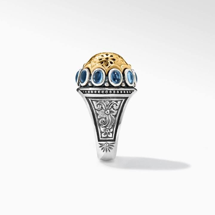 Konstantino Dome Collection Blue Spinel Carved Ring 1