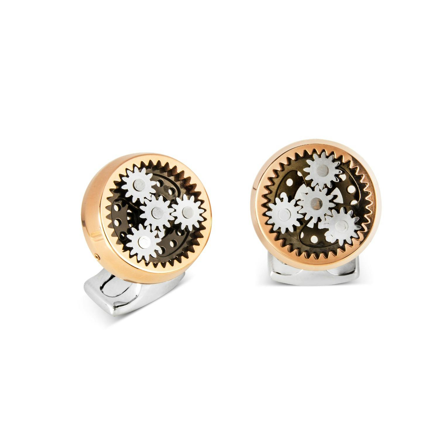 Sun and Planet Gear Cuff Links in Rose Gold 0