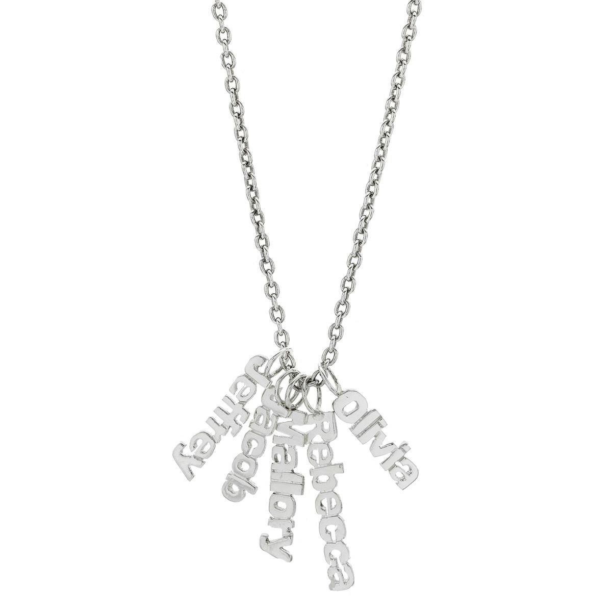 Sterling Silver Five Name Charm Necklace