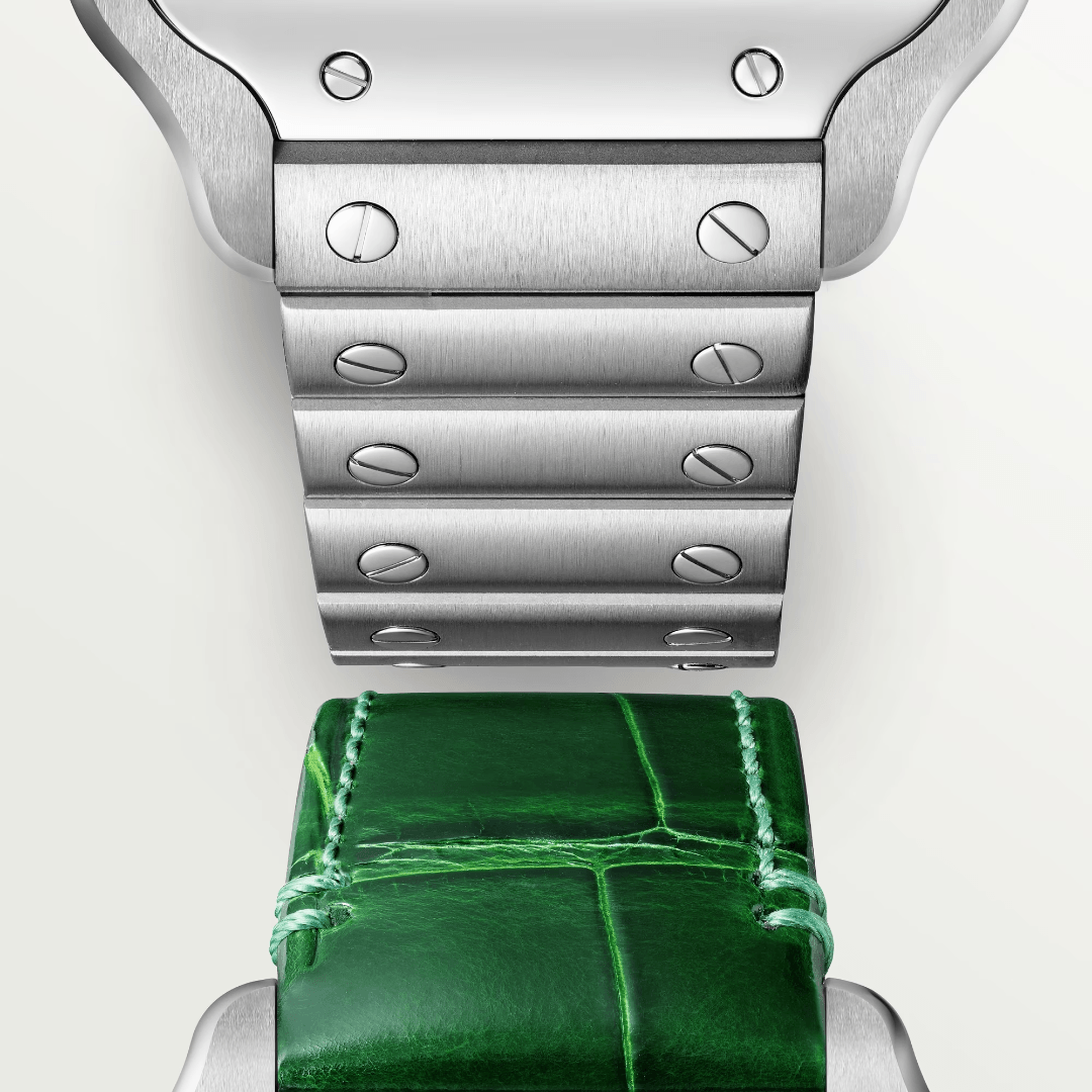 Santos de Cartier Watch in Steel with Green Dial, medium model 5