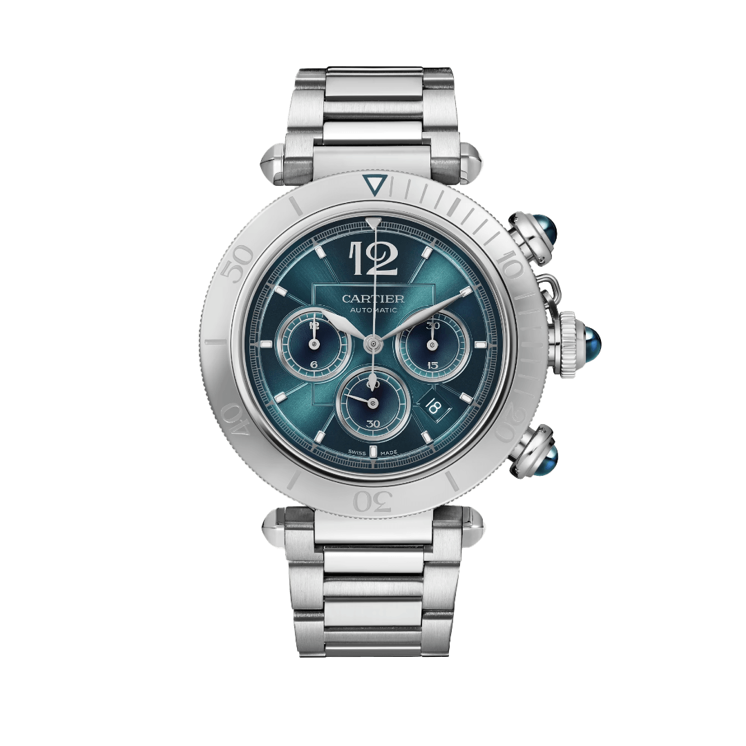 Pasha de Cartier Chronograph Watch with Blue Dial 0