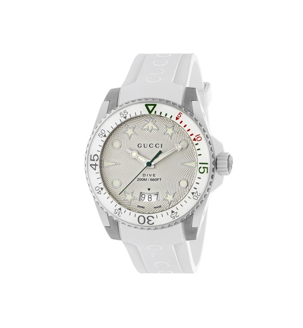 Gucci White Dial Dive Watch, 40mm