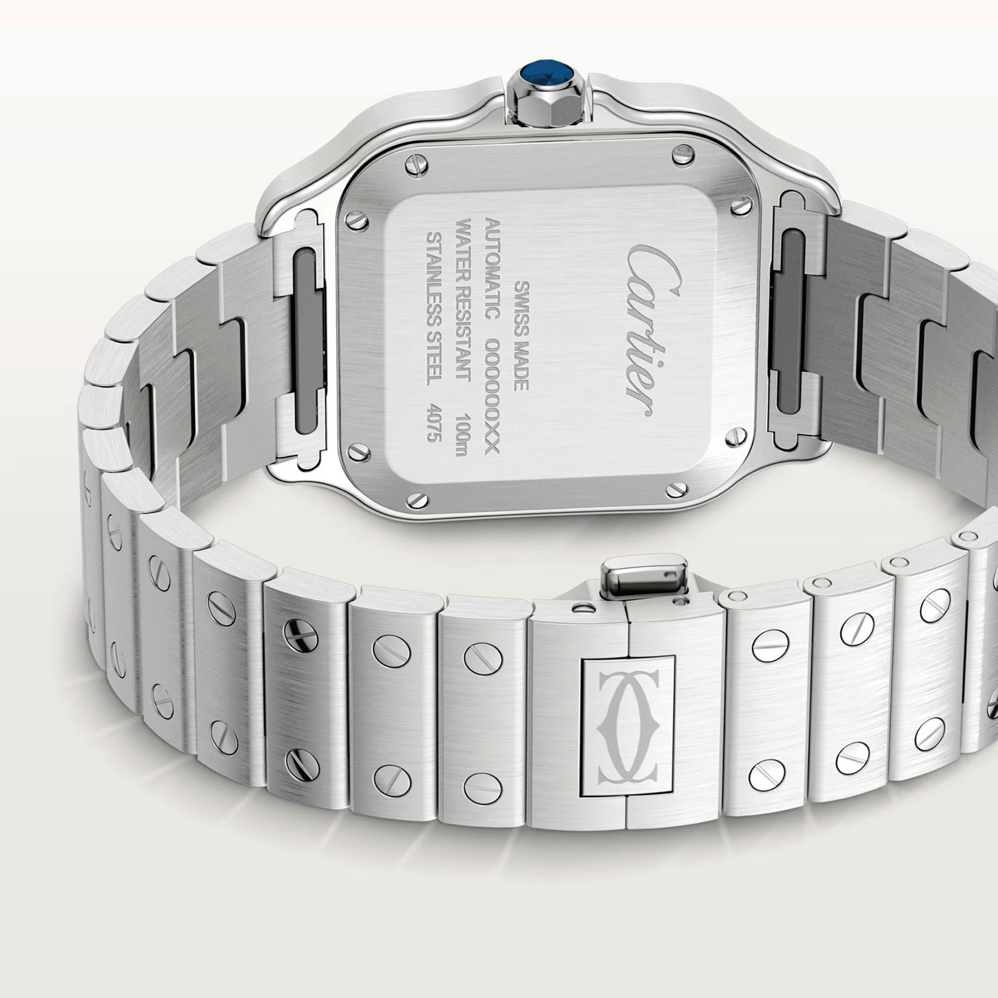 Santos de Cartier Watch with Blue Dial and Diamonds, medium model 6