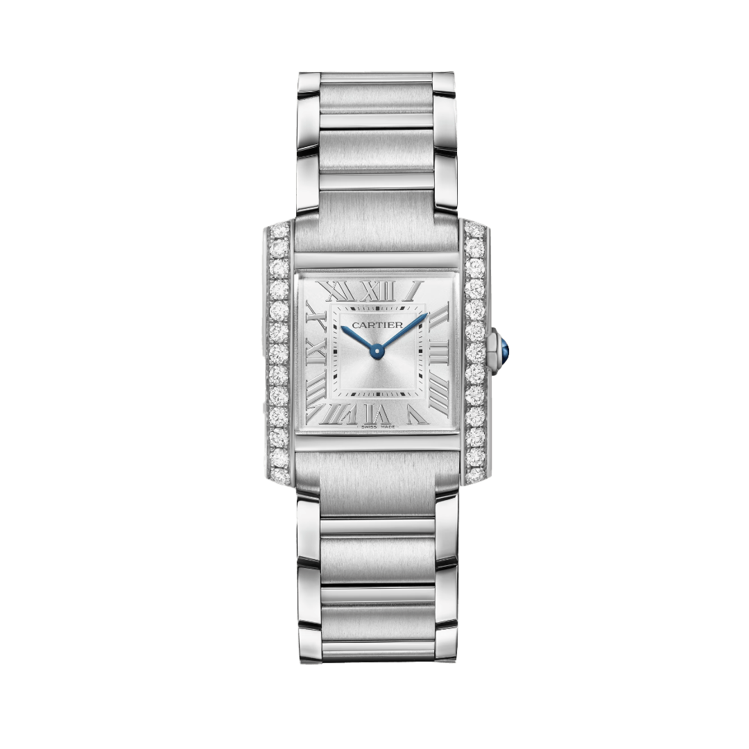 Tank Francaise Watch in Steel with Diamonds, medium model 0