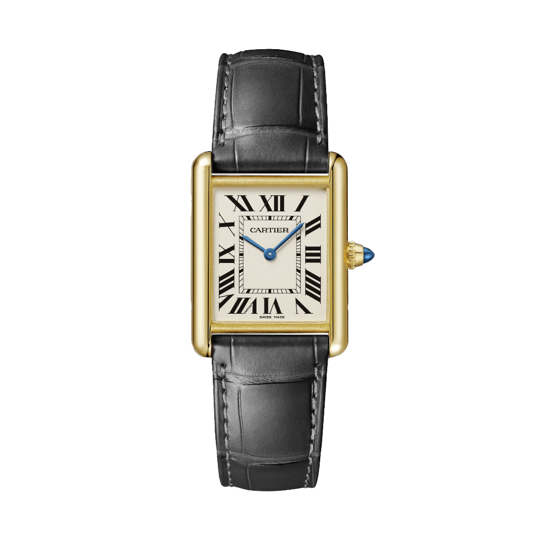 Tank Louis Cartier Watch in Yellow Gold with Alligator Strap, large model
