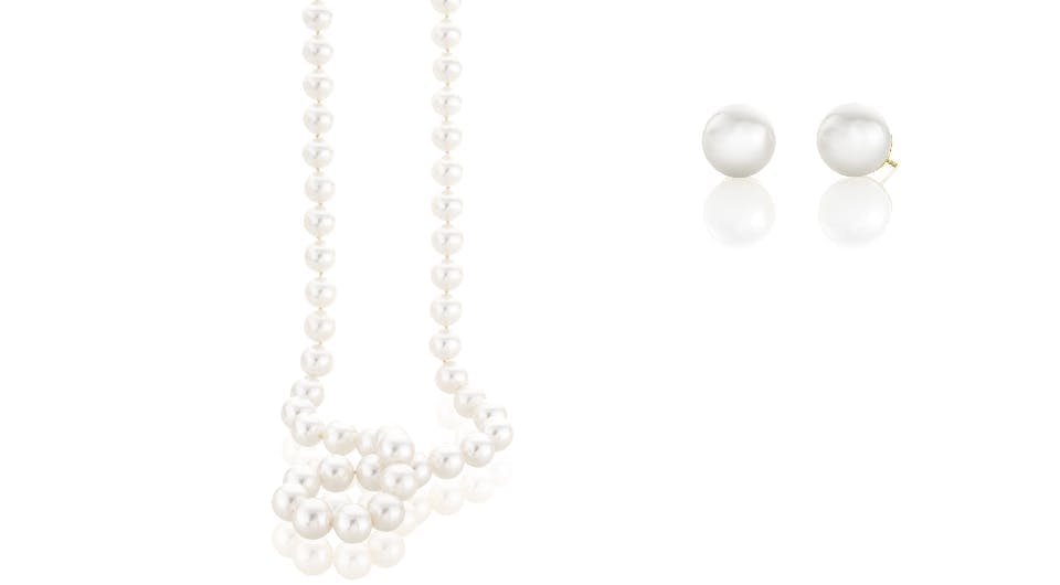 White & Golden South Sea Pearls at Lee Michaels Fine Jewelry