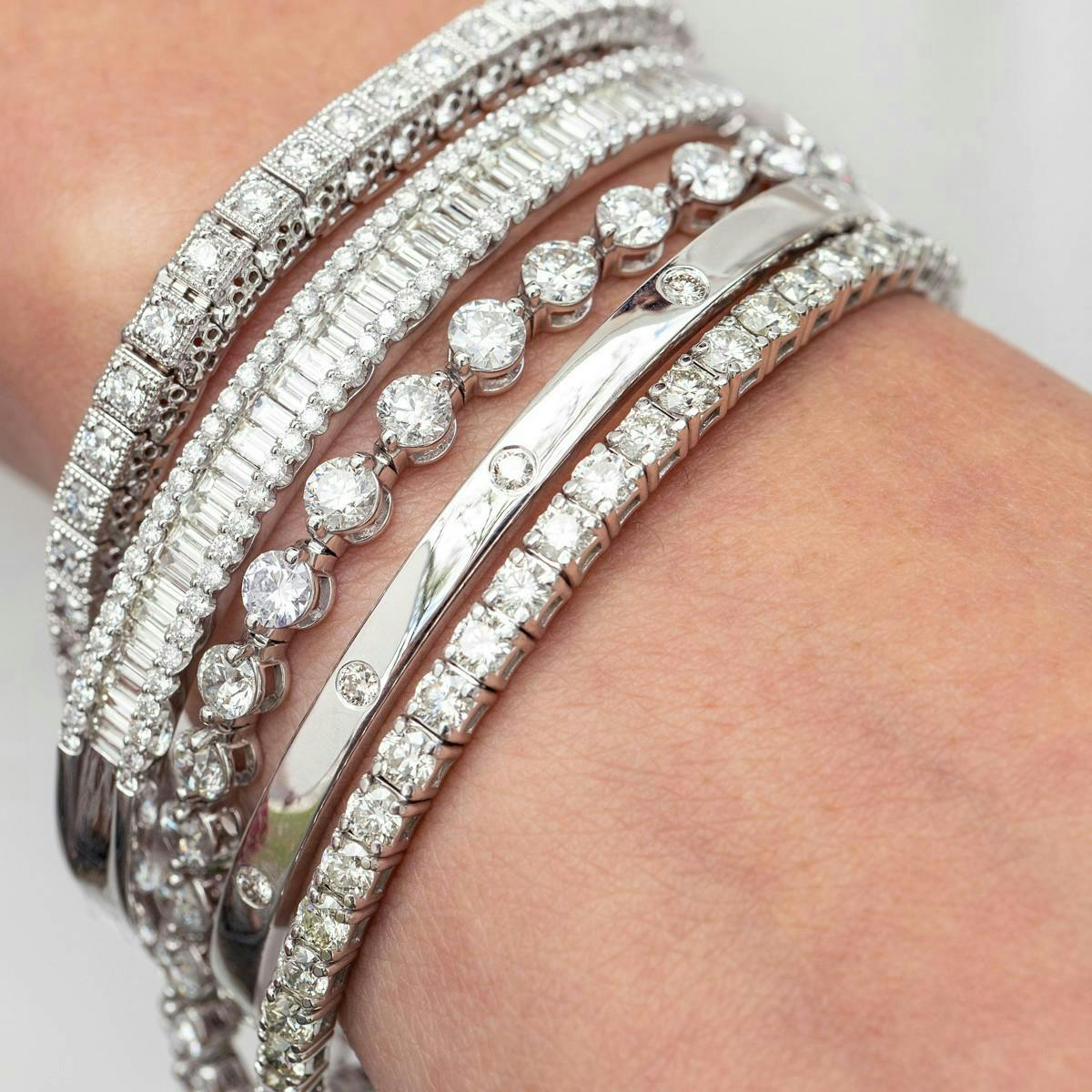 White gold diamond bracelets