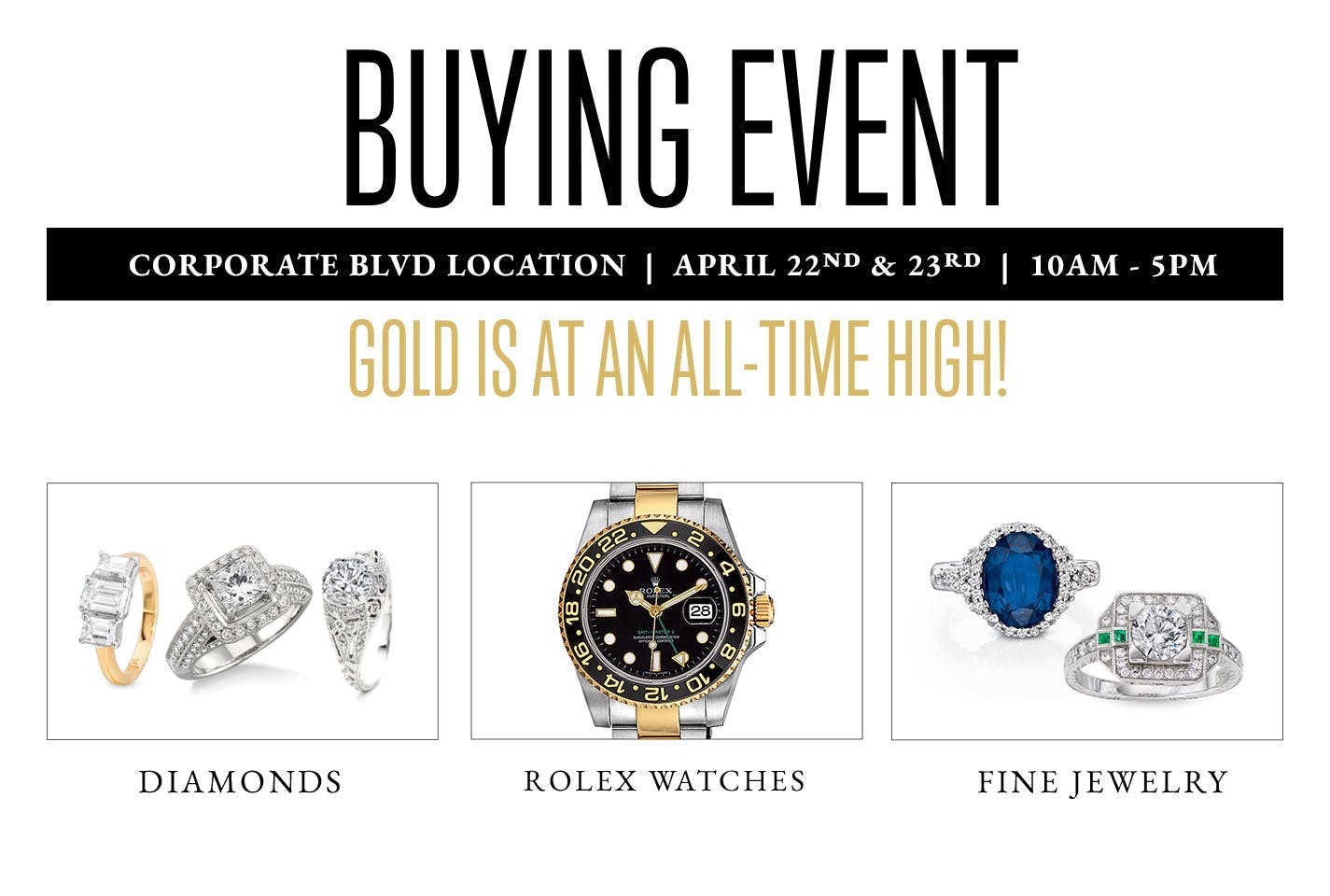 Promo image for a gold buying event in Baton Rouge
