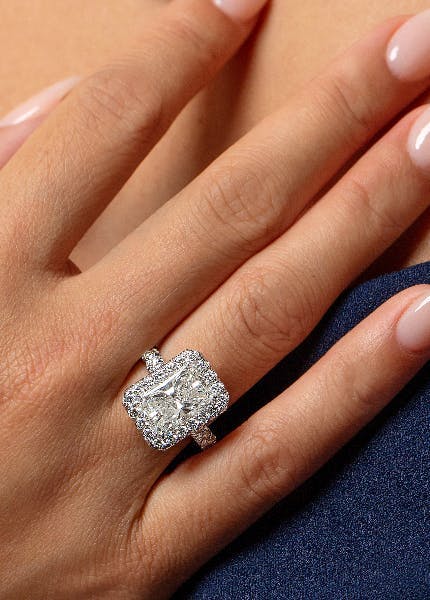 emerald cut diamond engagement ring at Lee Michaels